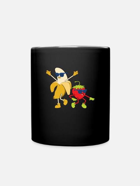 Banane et fraise d’été - Mug uni - noir