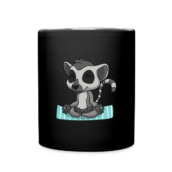 Yoga Lemur - Tasse einfarbig - Schwarz - Vorne