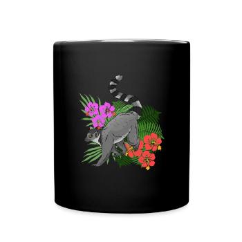 Fleurs de lémuriens - Mug uni - noir - Devant