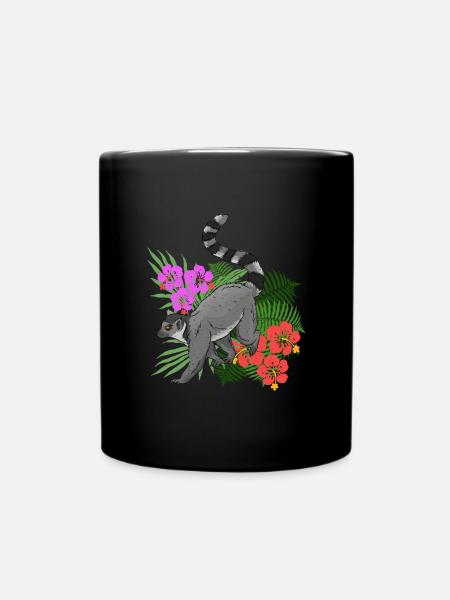 Fleurs de lémuriens - Mug uni - noir