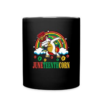Juneteenthcorn Unicorn Black History Juneteenth - Tasse einfarbig - Schwarz - Vorne