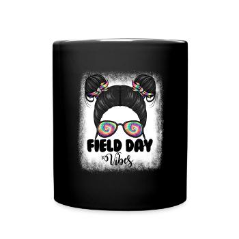 Messy Bun Girl Field Day Vibes Messy Bun Girls - Tasse einfarbig - Schwarz - Vorne