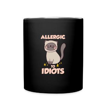 Allergique aux idiots - Mug uni - noir - Devant