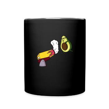 Avocado Zirkus Kanone - Tasse einfarbig - Schwarz - Vorne