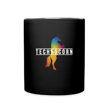 EDM Technocorn Unicorn Festival Music - Full Colour Mug - black - Front