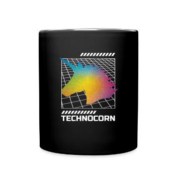EDM Technocorn Unicorn Festival Music - Full Colour Mug - black - Front