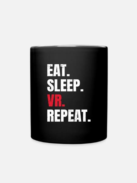 Virtual Reality VR Geschenk - Tasse einfarbig - Schwarz