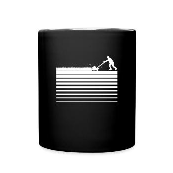 Rasenmäher Linien Garten - Tasse einfarbig - Schwarz - Vorne