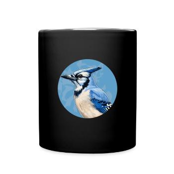 Blue jay bird - Full Colour Mug - black - Front