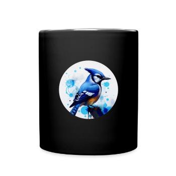Blue jay bird - Full Colour Mug - black - Front
