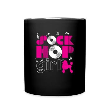 Sock Hop Girl Retro Vinyl Pink Pudel Sock Hop - Tasse einfarbig - Schwarz - Vorne