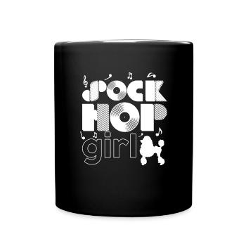 Sock Hop Girl Retro Vinyl Pudel Sock Hop Girl - Tasse einfarbig - Schwarz - Vorne