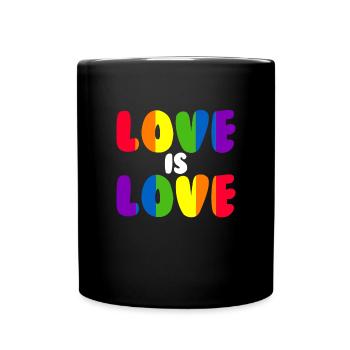 Liebe ist Liebe Regenbogen LGBTQ Gay Pride Liebe i - Tasse einfarbig - Schwarz - Vorne