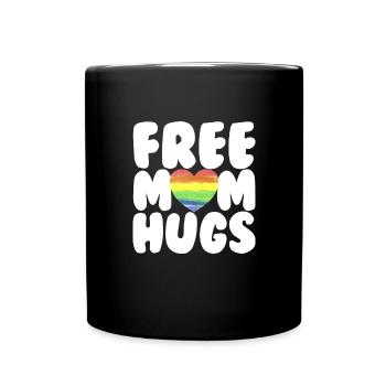 Kostenlose Mutter Umarmungen LGBTQ plus Regenbogen - Tasse einfarbig - Schwarz - Vorne