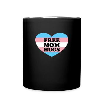Kostenlose Mutter Umarmungen Trans -Flag -LGBTQ -T - Tasse einfarbig - Schwarz - Vorne