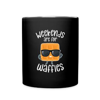 Les week-ends sont pour les gaufres - Mug uni - noir - Devant