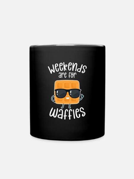 Les week-ends sont pour les gaufres - Mug uni - noir