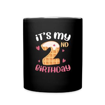 C’est ma gaufre de 2e anniversaire - Mug uni - noir - Devant