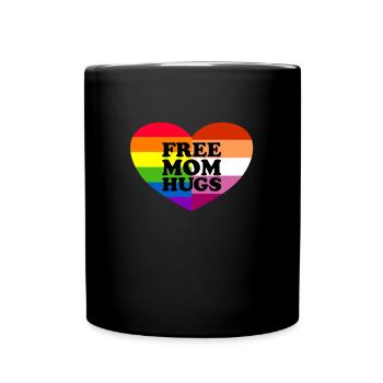 Kostenlose Mutter Umarmungen Gay Pride Lesbian Fla - Tasse einfarbig - Schwarz - Vorne