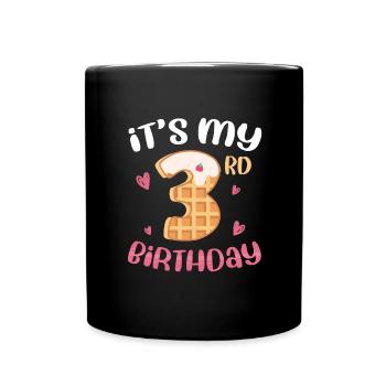 Gaufre du 3e anniversaire - Mug uni - noir - Devant