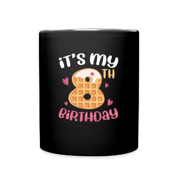 Gaufre du 8e anniversaire - Mug uni - noir - Devant