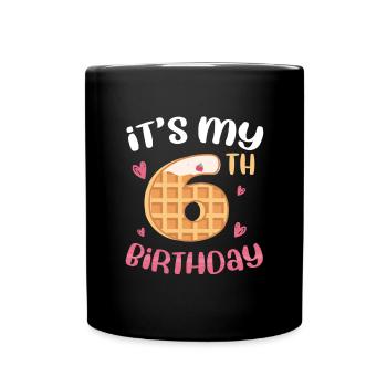 Gaufre du 6e anniversaire - Mug uni - noir - Devant