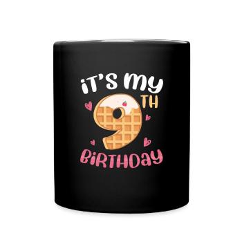 Gaufre du 9e anniversaire - Mug uni - noir - Devant