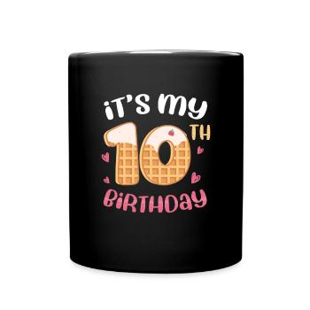 Gaufre du 10e anniversaire - Mug uni - noir - Devant