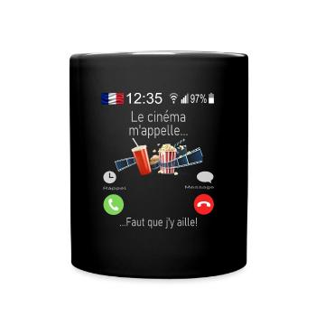 Le cinéma M appelle Faut que j y aille - Mug uni - noir - Devant
