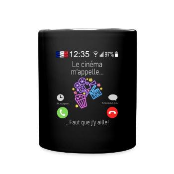 Le cinéma M appelle Faut que j y aille - Mug uni - noir - Devant