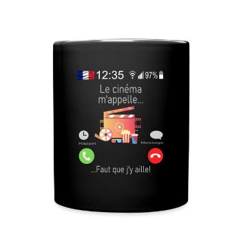 Le cinéma M appelle Faut que j y aille - Mug uni - noir - Devant