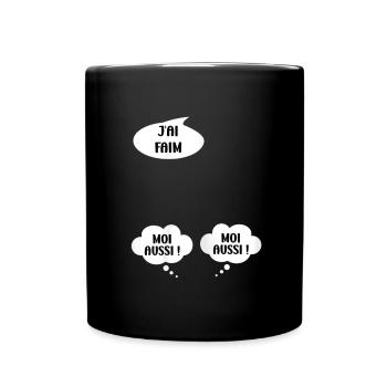 Femme Humour bébés enceinte Jumelles Annonce - Mug uni - noir - Devant