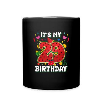 29e anniversaire Cadeau d’été de pastèque - Mug uni - noir - Devant