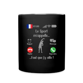 Le Sport M appelle Faut que j y aille 2 - Mug uni - noir - Devant