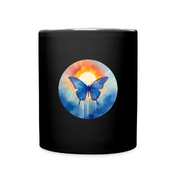 Morpho Papillon Bleu - Mug uni - noir - Devant