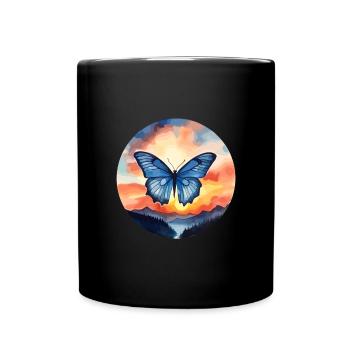 Morpho Papillon Bleu - Mug uni - noir - Devant