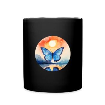 Morpho Papillon Bleu - Mug uni - noir - Devant