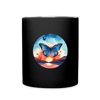 Morpho Papillon Bleu - Mug uni - noir - Devant