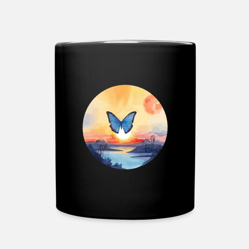 Morpho Papillon Bleu - Mug uni - noir