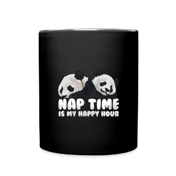 Schlafenszeit ist meine Happy Hour - Tasse einfarbig - Schwarz - Vorne