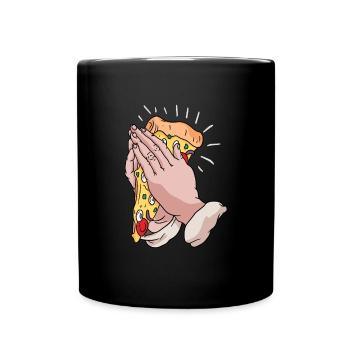 Praying for pizza - Full Colour Mug - black - Front