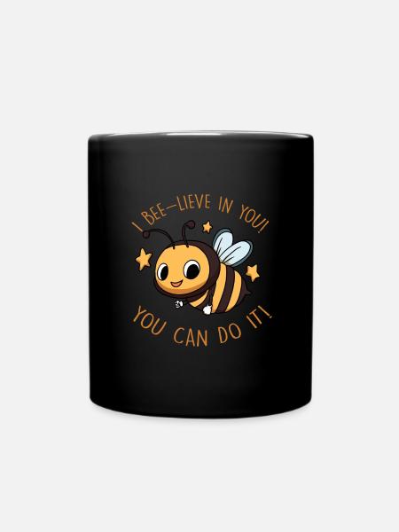 Biene Bee Witzg - Tasse einfarbig - Schwarz