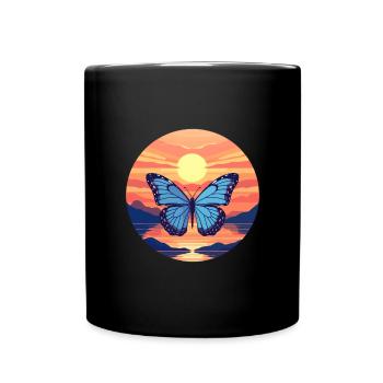Morpho Papillon Bleu - Mug uni - noir - Devant
