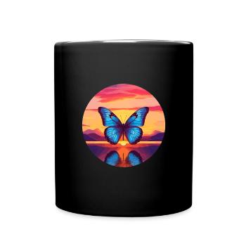 Morpho Papillon Bleu - Mug uni - noir - Devant