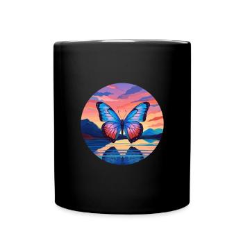 Morpho Papillon Bleu - Mug uni - noir - Devant