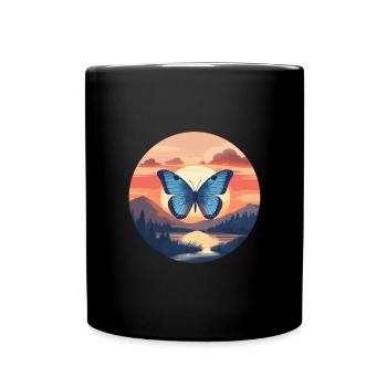 Morpho Papillon Bleu - Mug uni - noir - Devant