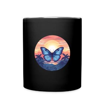 Morpho Papillon Bleu - Mug uni - noir - Devant