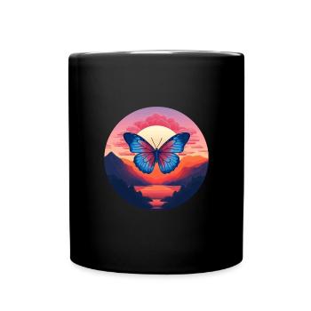 Morpho Papillon Bleu - Mug uni - noir - Devant