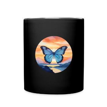 Morpho Papillon Bleu - Mug uni - noir - Devant