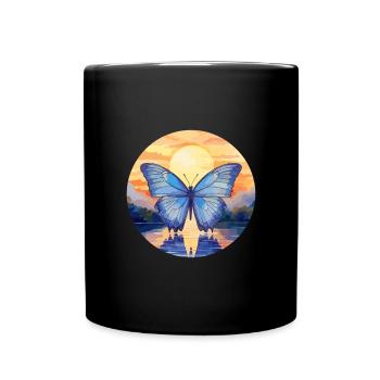 Morpho Papillon Bleu - Mug uni - noir - Devant